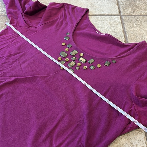 RUBY RD. Petite Women’s Jeweled 3/4 Length Blouse - Picture 7 of 7